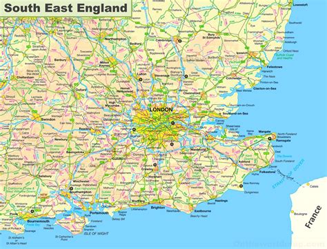 map of south east england uk